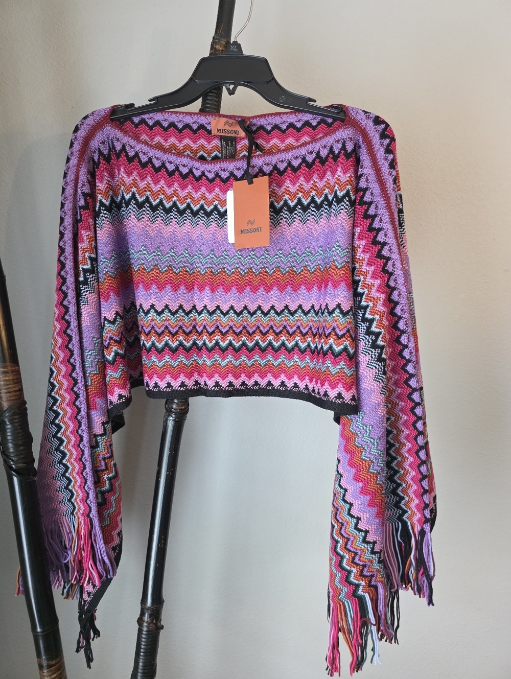 NWT Missoni Pink and Purple Zigzag Poncho